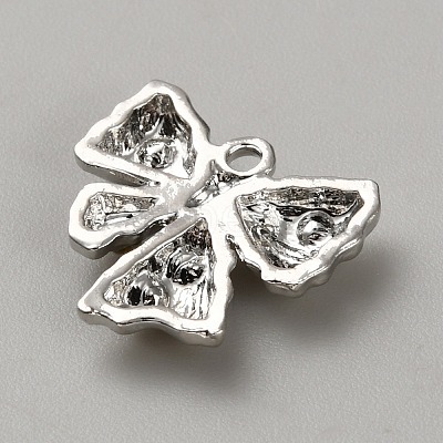 White Series Love Bow Alloy Acrylic Pendant PALLOY-WH0115-01P-10-1