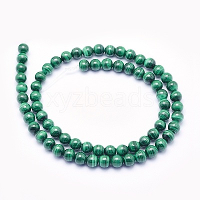 Natural Malachite Beads Strands G-O166-06-6mm-1