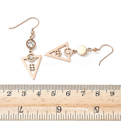 304 Stainless Steel Triangle Dangle Earrings EJEW-Z129-20RG-1