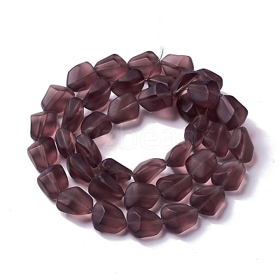 Transparent Frosted Glass Beads Strands FGLA-S001-02A-1
