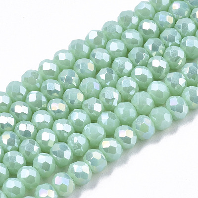 Electroplate Glass Beads Strands X-EGLA-A034-P4mm-B16-1