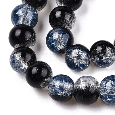 Transparent Crackle Baking Paint Glass Beads Strands DGLA-T003-01C-01-1