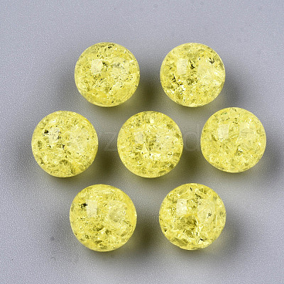 Transparent Crackle Acrylic Round Beads Strands X-CCG-R002-12mm-09-1