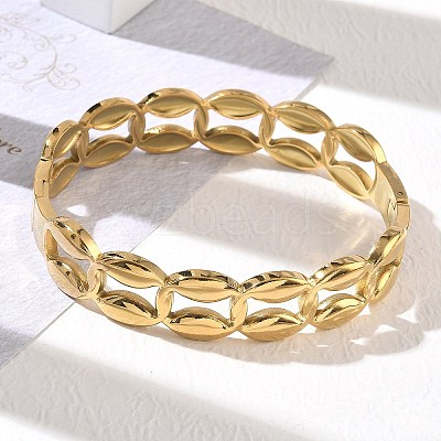 304 Stainless Steel Hinged Cuff Bangles SA-CBAB92B-06G-1