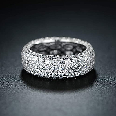 Brass Micro Pave Clear Cubic Zirconia Finger Rings for Women FS-WG796B2-03-1