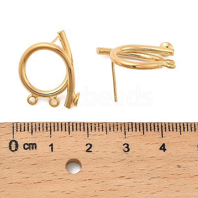Brass Stud Earring Findings KK-C130-02G-1