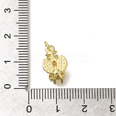 Rack Plating Brass with Cubic Zirconia Pendants KK-Z086-20G-1