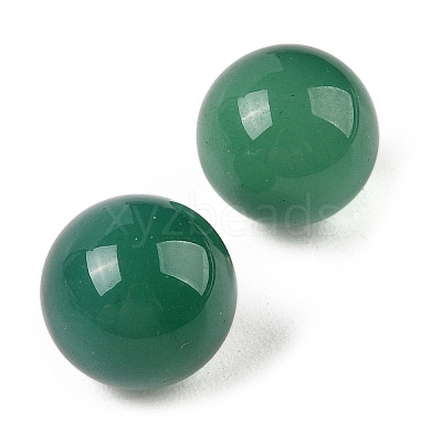Natural Green Onyx Agate No Hole Sphere Beads G-K353-04A-27-1
