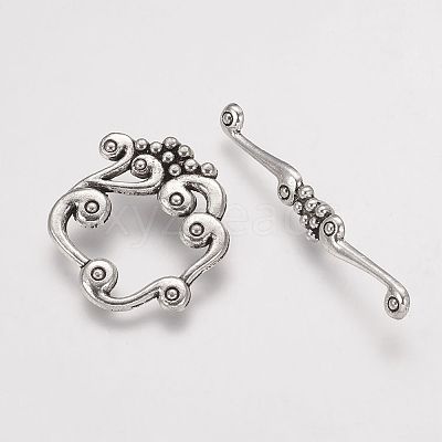 Tibetan Style Alloy Toggle Clasps PALLOY-G168-01AS-1