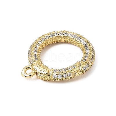 Brass Micro Pave Clear Cubic Zirconia Spring Gate Rings CU-CBA7D5E-04A-G-1