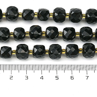 Natural Obsidian Beads Strands G-Q010-A23-01-1