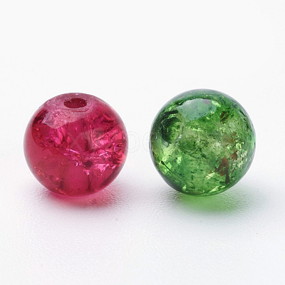 Baking Paint Crackle Glass Beads DGLA-X0006-6mm-09-1