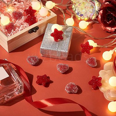 12Pcs 2 Style Resin Beads for Valentine's Day RESI-FH0001-26-1