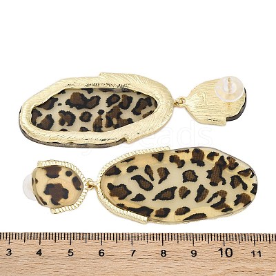 Alloy acrylic Dangle Stud Earrings EJEW-M074-01G-01-1