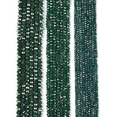 Electroplate Glass Beads Strands X-EGLA-A044-P2mm-B09-1