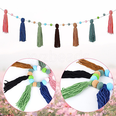 Wool Felt Ball Tassel Garland Banner DIY-WH20011-28B-1