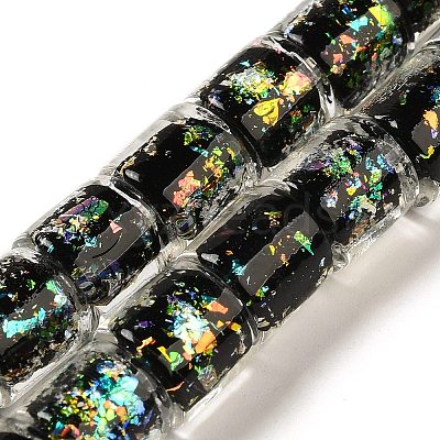 Handmade Dichroic Foil Glass Beads Strands DICH-U001-09G-1