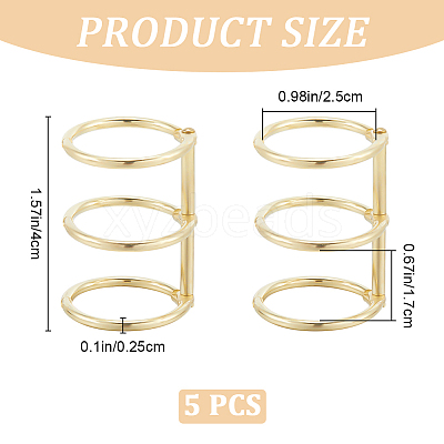 3-Ring Iron Loose Leaf Book Binder Hinged Rings AJEW-CP0009-48A-1