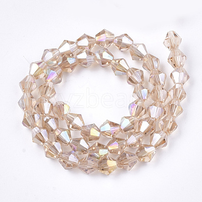 Electroplate Glass Beads Strands X-EGLA-Q118-6mm-B10-1