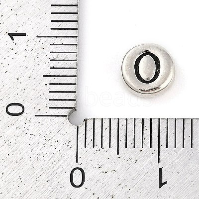 925 Sterling Silver Flat Round with Letter Beads LS-STER-G044-01AS-O-1