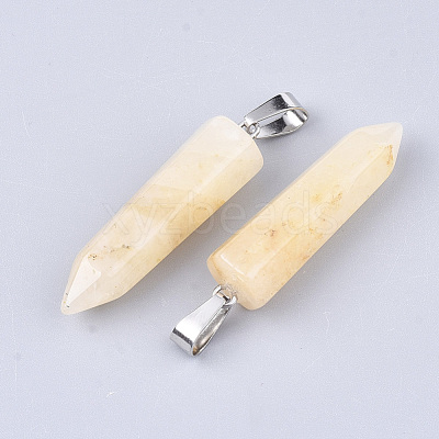 Natural Topaz Jade Point Pendants G-R220-34O-1