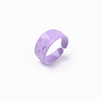 Spray Painted Alloy Cuff Rings RJEW-T011-30C-RS-1