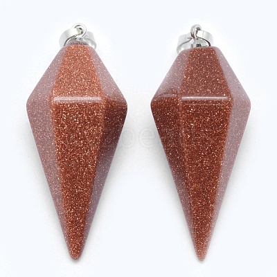 Synthetic Goldstone Pointed Pendants KK-E757-F-01P-1