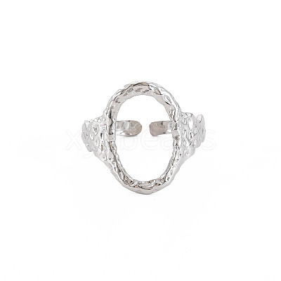 Non-Tarnish 304 Stainless Steel Open Oval Wide Cuff Ring for Women LS-RJEW-S405-167P-1