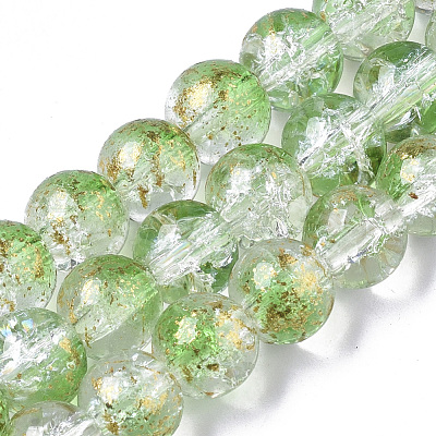 Transparent Spray Painted Crackle Glass Bead Strands GLAA-N035-03C-A02-1