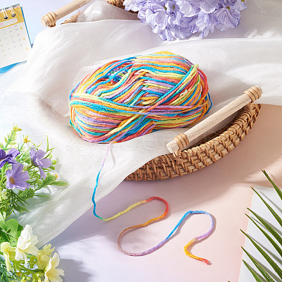 Light Gradient Segment Dyed Polyester Yarn DIY-TADJ0002-005B-1