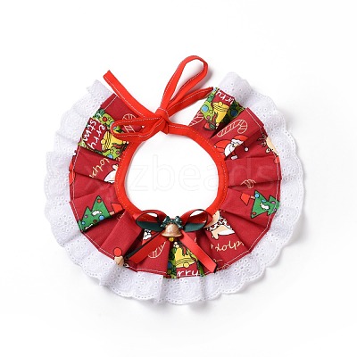 Cloth Pet's Christmas Lace Bandanas AJEW-D051-06B-1