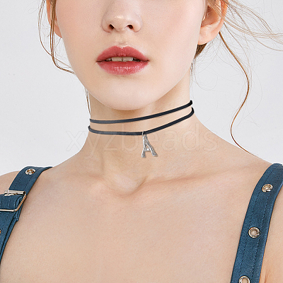 6Pcs 6 Styles Velvet & Imitation Leather Choker Necklaces NJEW-SC0001-71-1