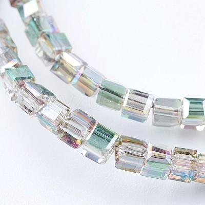 Electroplate Glass Beads Strands X-EGLA-F121-HP-A02-1