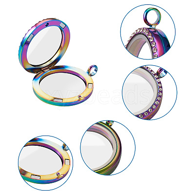 2Pcs 2 Style Alloy Magnetic Locket Pendants PALLOY-TA0002-33M-1