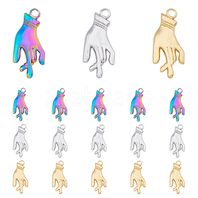 18Pcs 3 Colors Ion Plating(IP) 304 Stainless Steel Pendants STAS-DC0014-06-1