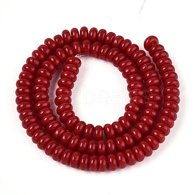 Opaque Spray Painted Glass Beads GLAA-ZX008-6mm-18O-1