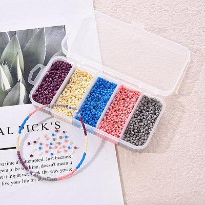 90G 5 Colors 12/0 Baking Paint Glass Seed Beads SEED-YW0001-14A-1