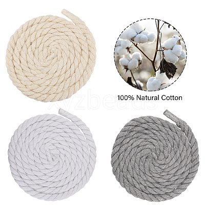 3 Bags 3 Colors 3-Ply Twisted Macrame Cotton Cord OCOR-CA0001-30-1