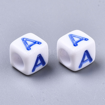 Opaque White Acrylic Beads SACR-R252-02A-1