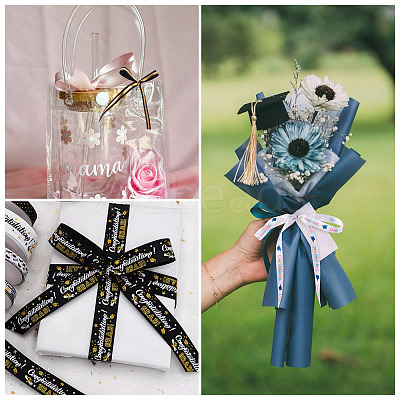 4 Styles Graduation Pattern Polyester Ribbon OCOR-TA0003-31-1