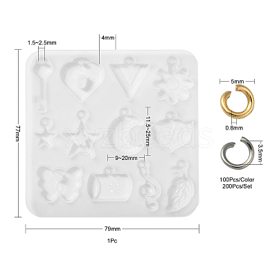 1Pc DIY Pendant Silicone Molds DIY-CJ0002-10-1