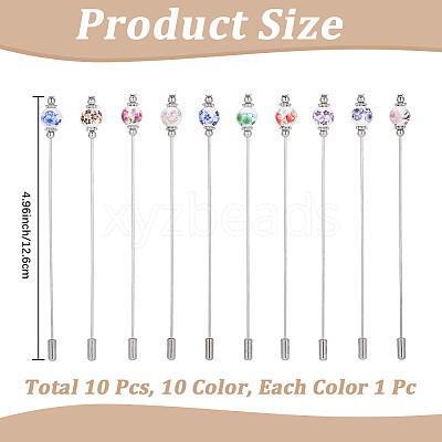 10Pcs Handmade Flower Printed Porcelain Brooches JEWB-CP00006-1