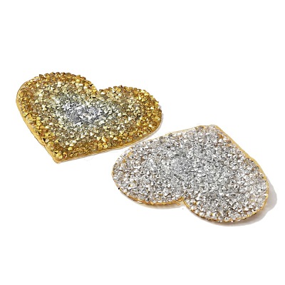 Heart Hotfix Rhinestone Iron on Patches DIY-WH0308-193A-1