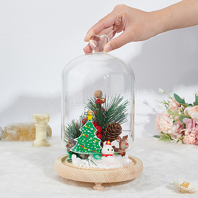 Heart Glass Dome Cover AJEW-WH0505-28B-1