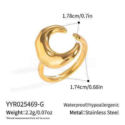 Women's 304 Stainless Steel Moon Cuff Rings YN7472-1-1
