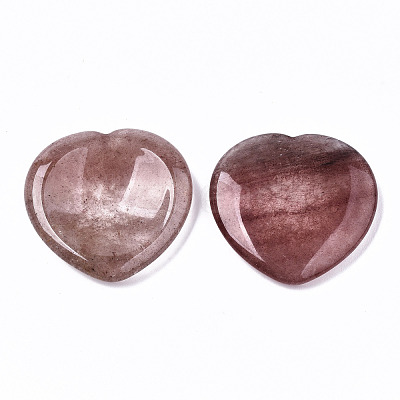 Natural Strawberry Quartz Thumb Worry Stone G-N0325-01Z-1