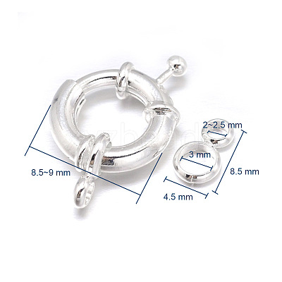 Brass Spring Ring Clasps KK-L082A-01S-1
