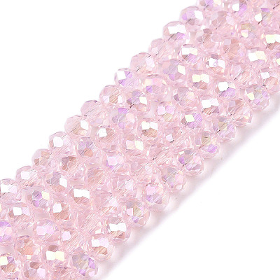 Electroplate Glass Beads Strands EGLA-A044-T4mm-B10-1