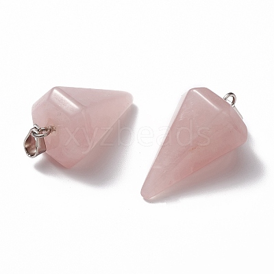 Cone/Spike/Pendulum Natural Rose Quartz Stone Pendants X-G-R278-82-1