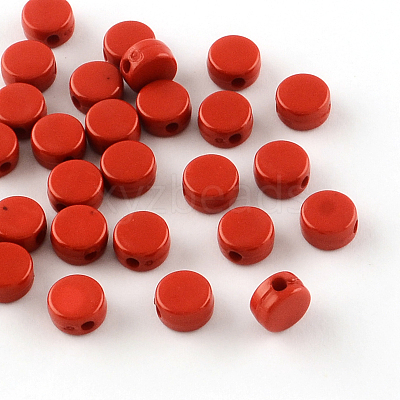 Flat Round Opaque Acrylic Beads SACR-R889-05-1